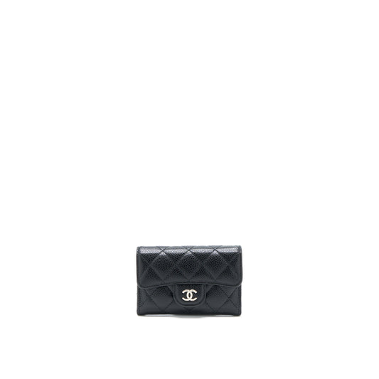 Chanel Classic Flap Card Holder Caviar Black SHW