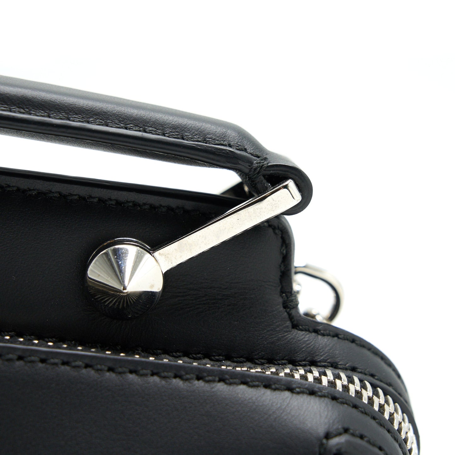 Fendi Dotcom Shoulder Bag Black with Stitch Details