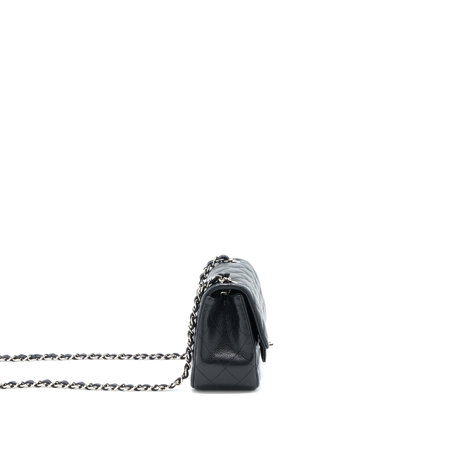 Chanel Classic Mini Square Flap Bag Caviar Black SHW