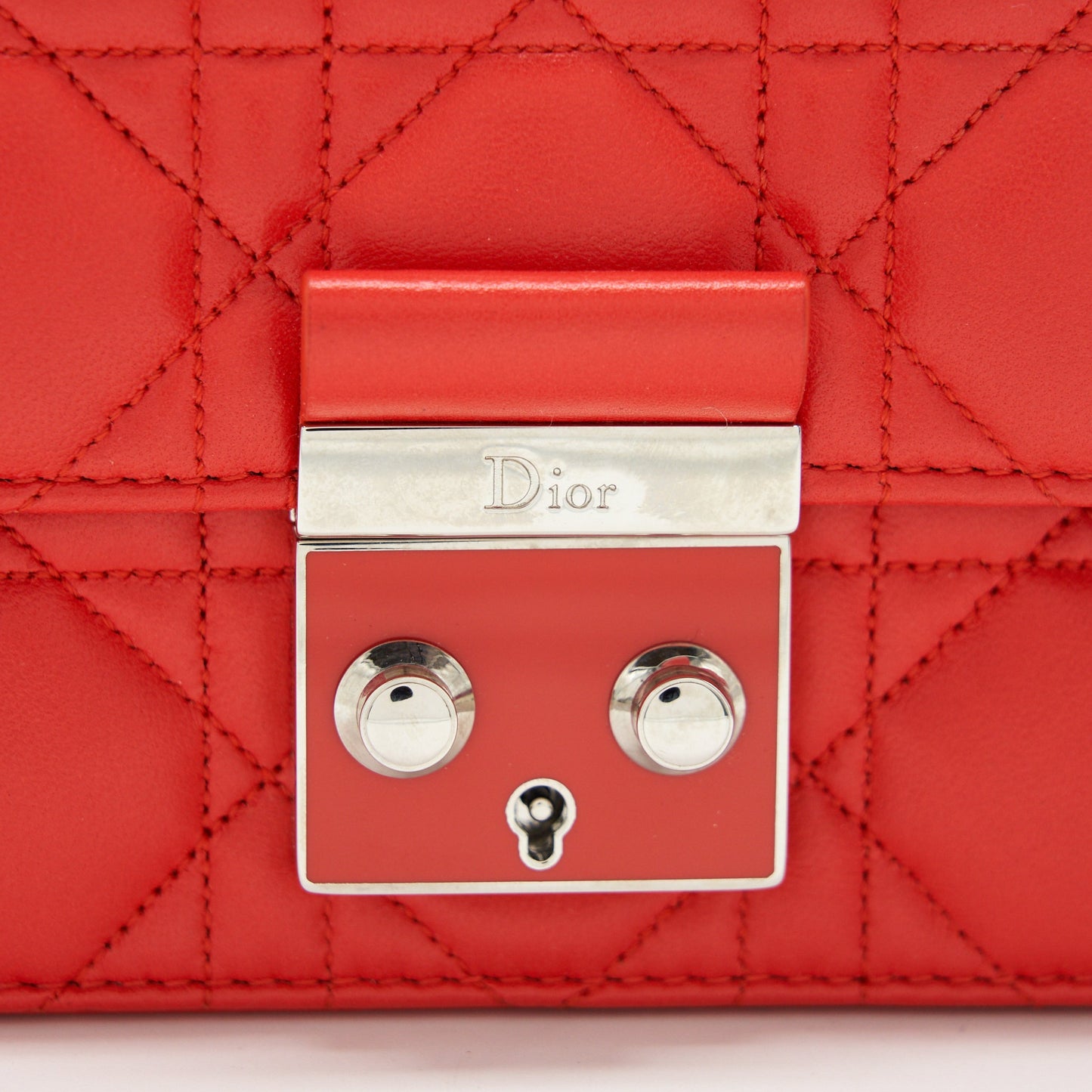 Dior Miss Dior Pouch with Chain Poppy Orange