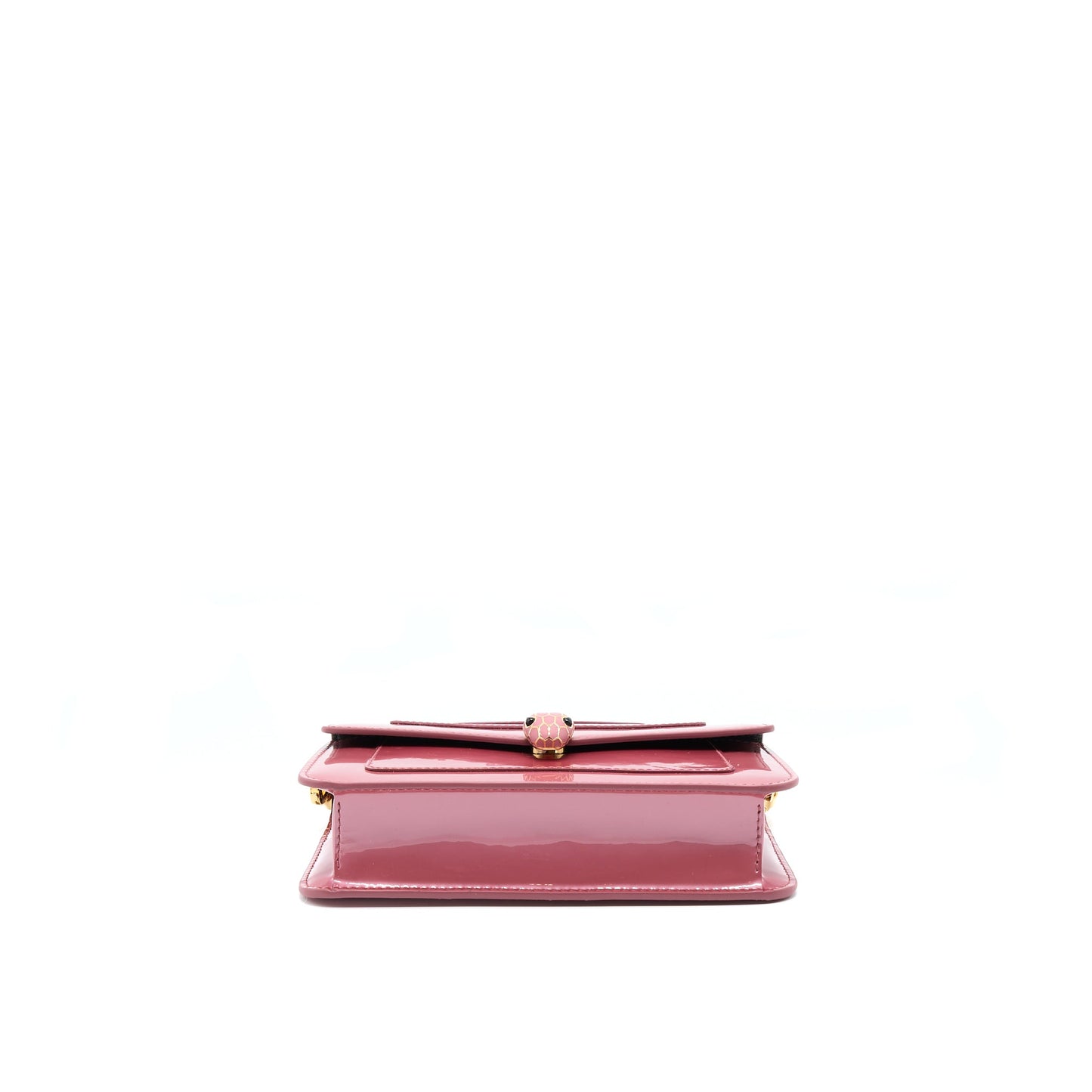 Bvlgari Serpenti Forever Chain Wallet Patent Dark Pink