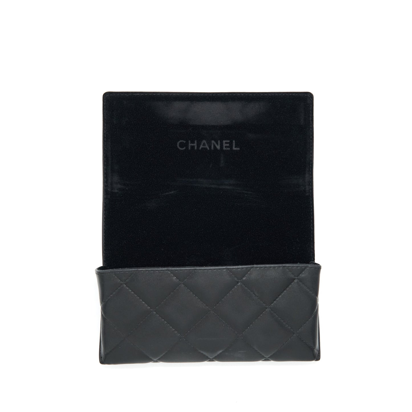 Chanel square glasses with letter black with light gold tone