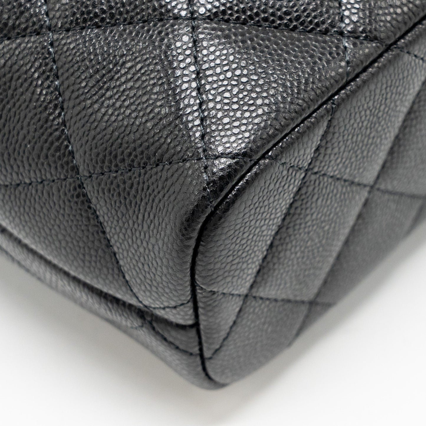 Chanel Quilted Hobo Bag with Chain Caviar Black LGHW (Microchip)