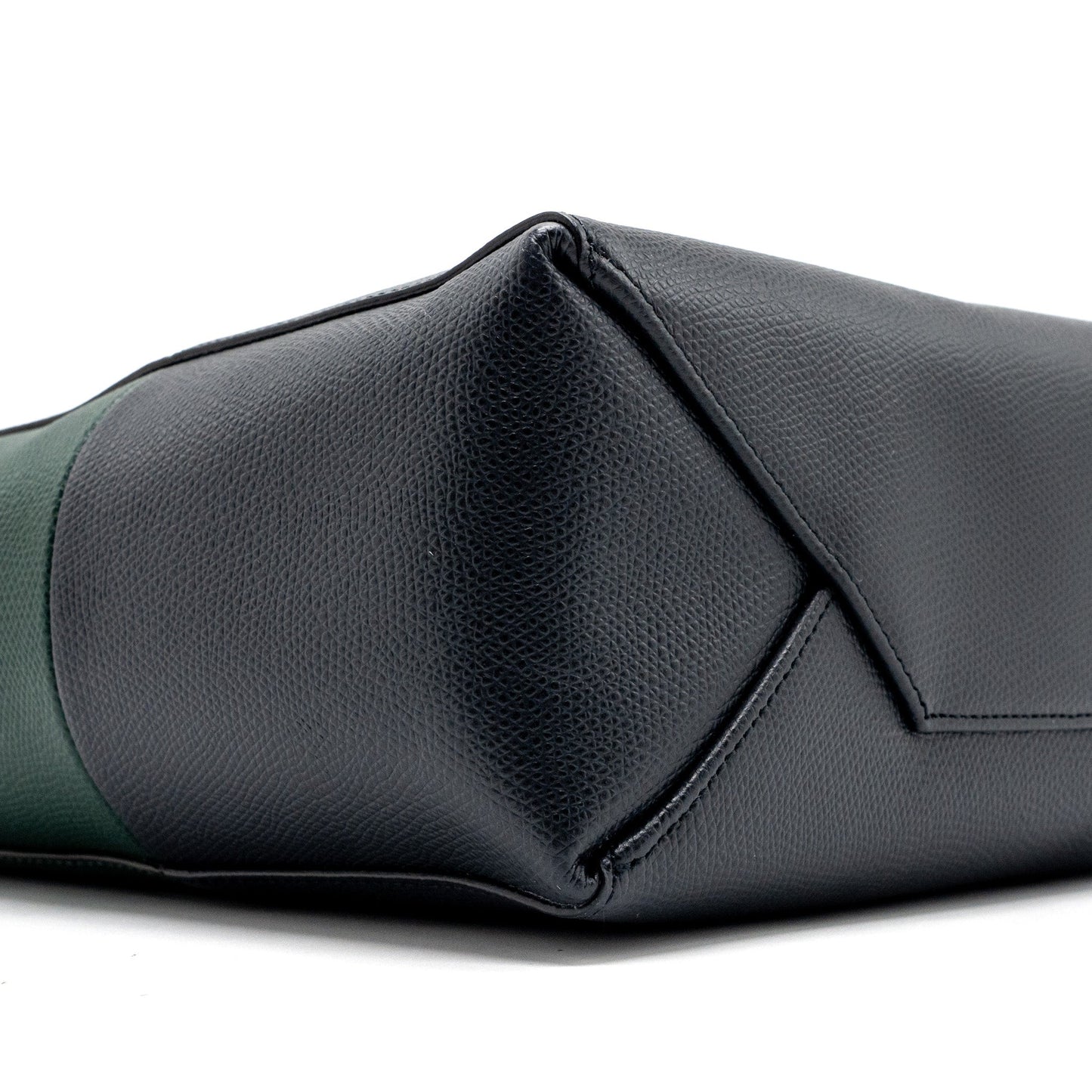 Celine vertical cabas calfskin green / navy GHW