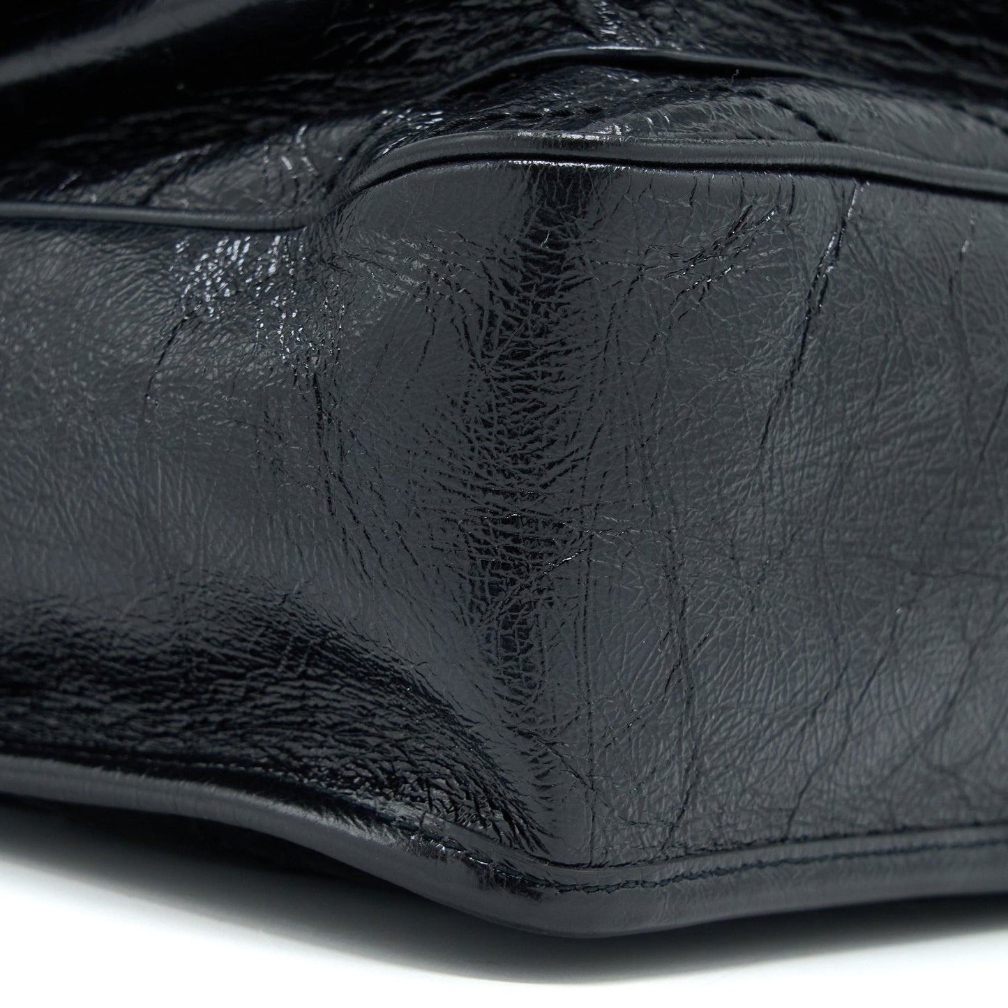Saint Laurent Niki Aged Calfskin Black With Black And Ruthenium Hardware