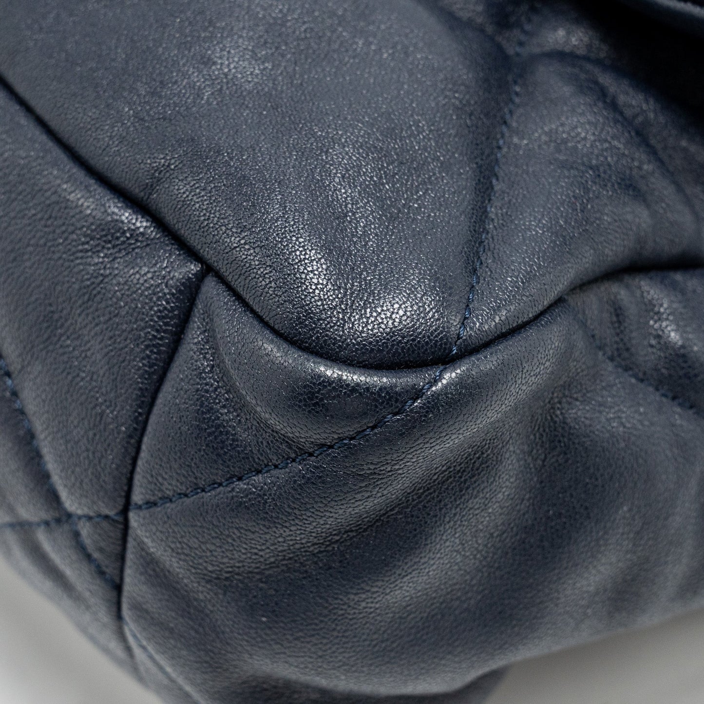 Chanel Large 19 Bag 30cm Lambskin Navy Multicolour Hardware