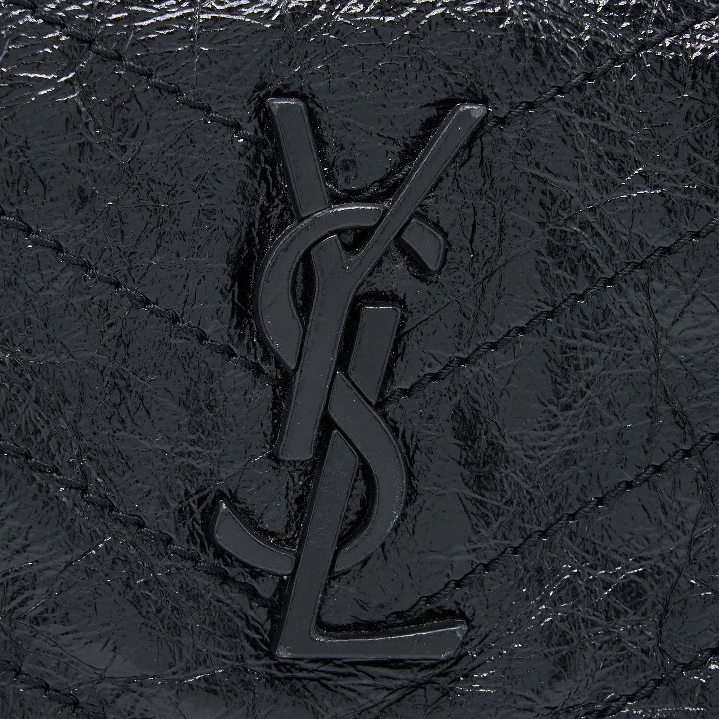 Saint Laurent Niki Aged Calfskin Black With Black And Ruthenium Hardware