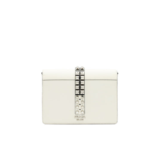 Prada Woman's Messanger Bag White with SHW