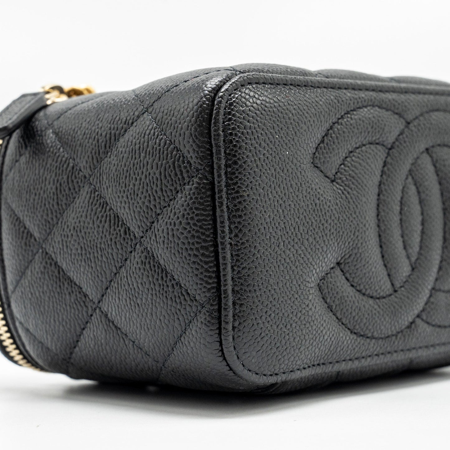 Chanel Coco Love Long Vanity with Adjustable Chain Caviar Black GHW (microchip)