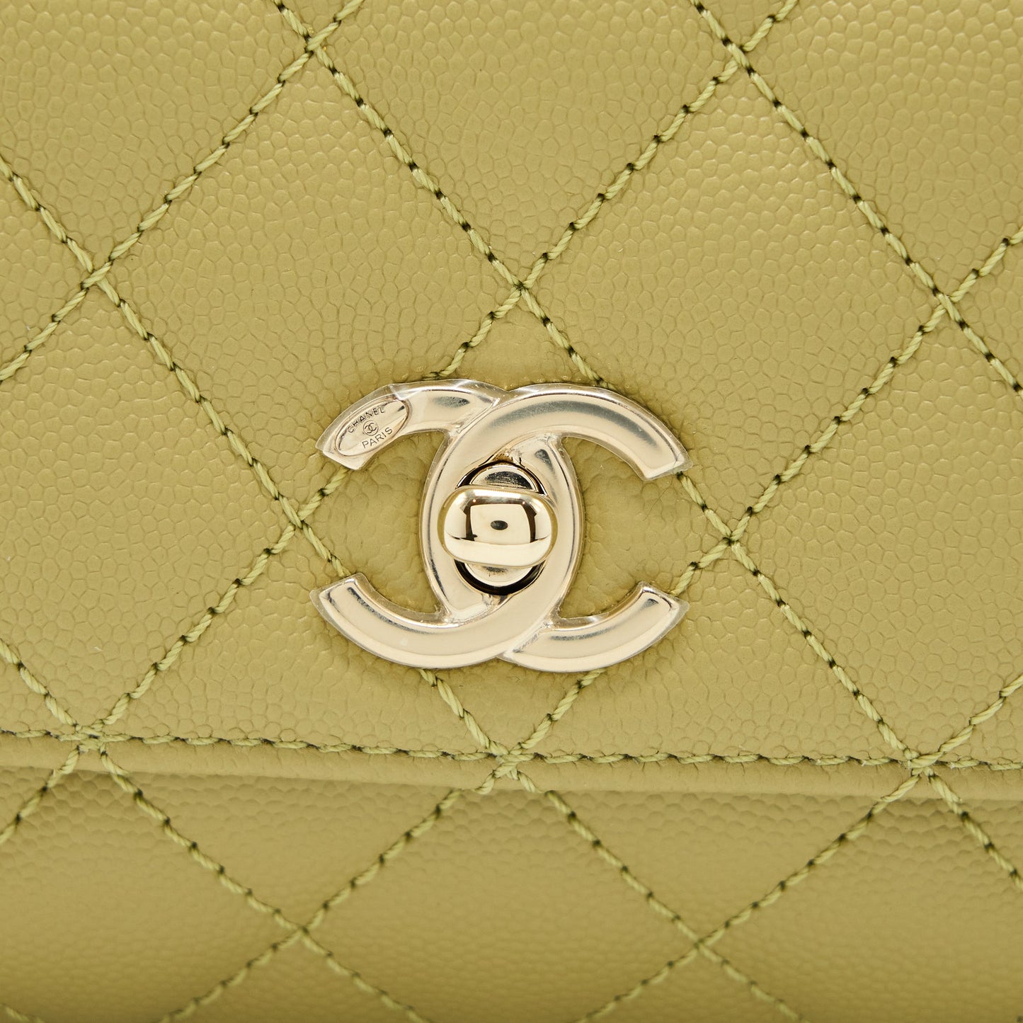 Chanel Extra Mini Coco Handle Caviar Green LGHW (Microchip)