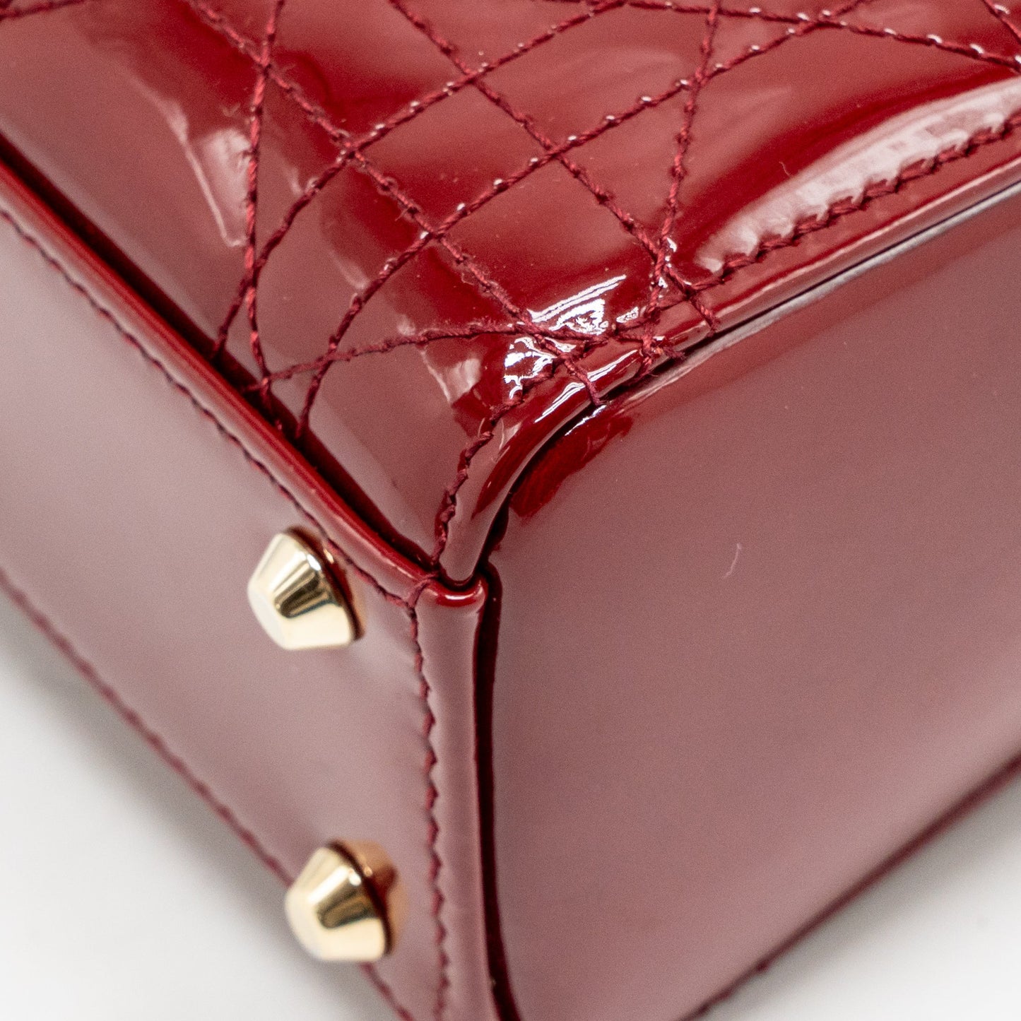 Dior Mini Lady dior patent red GHW