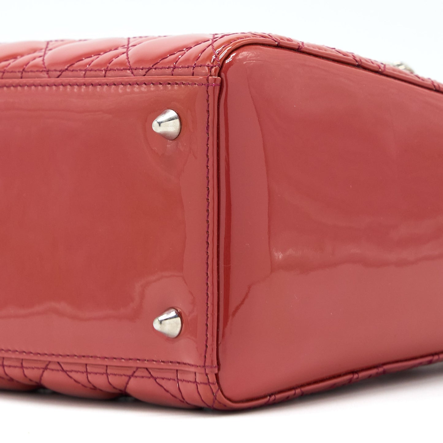 Dior Medium Lady Dior Patent Orange SHW