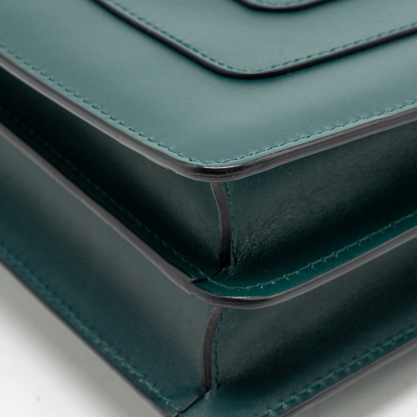 Bvlgari serpenti forever flap bag calfskin green LGHW