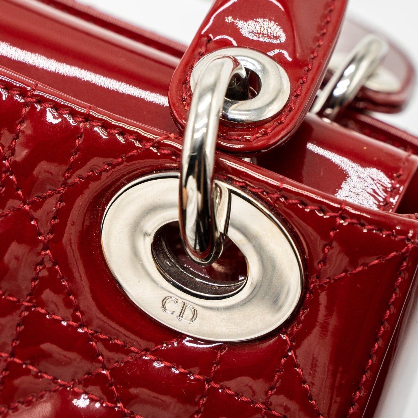 Dior Mini Lady Dior Patent Red SHW