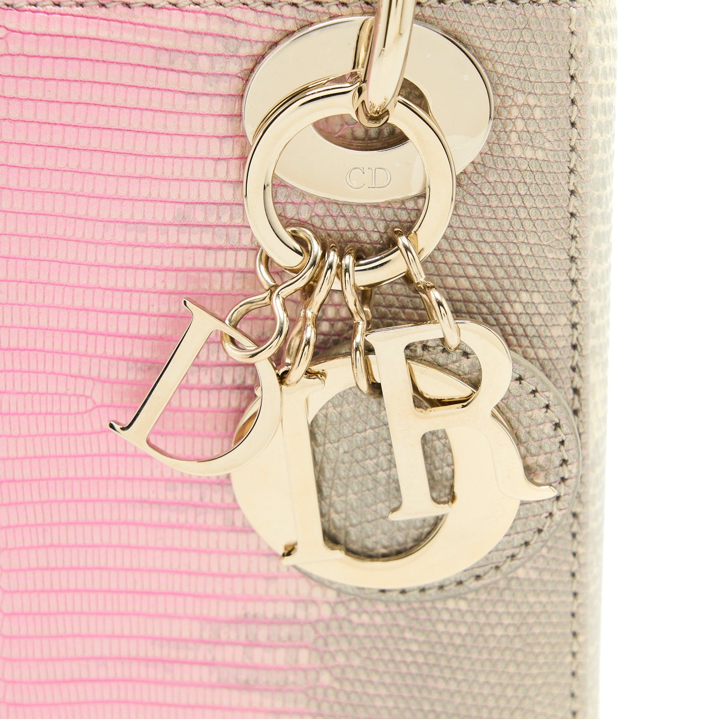 Dior Mini Lady Dior Lizard Pink Multicolour LGHW