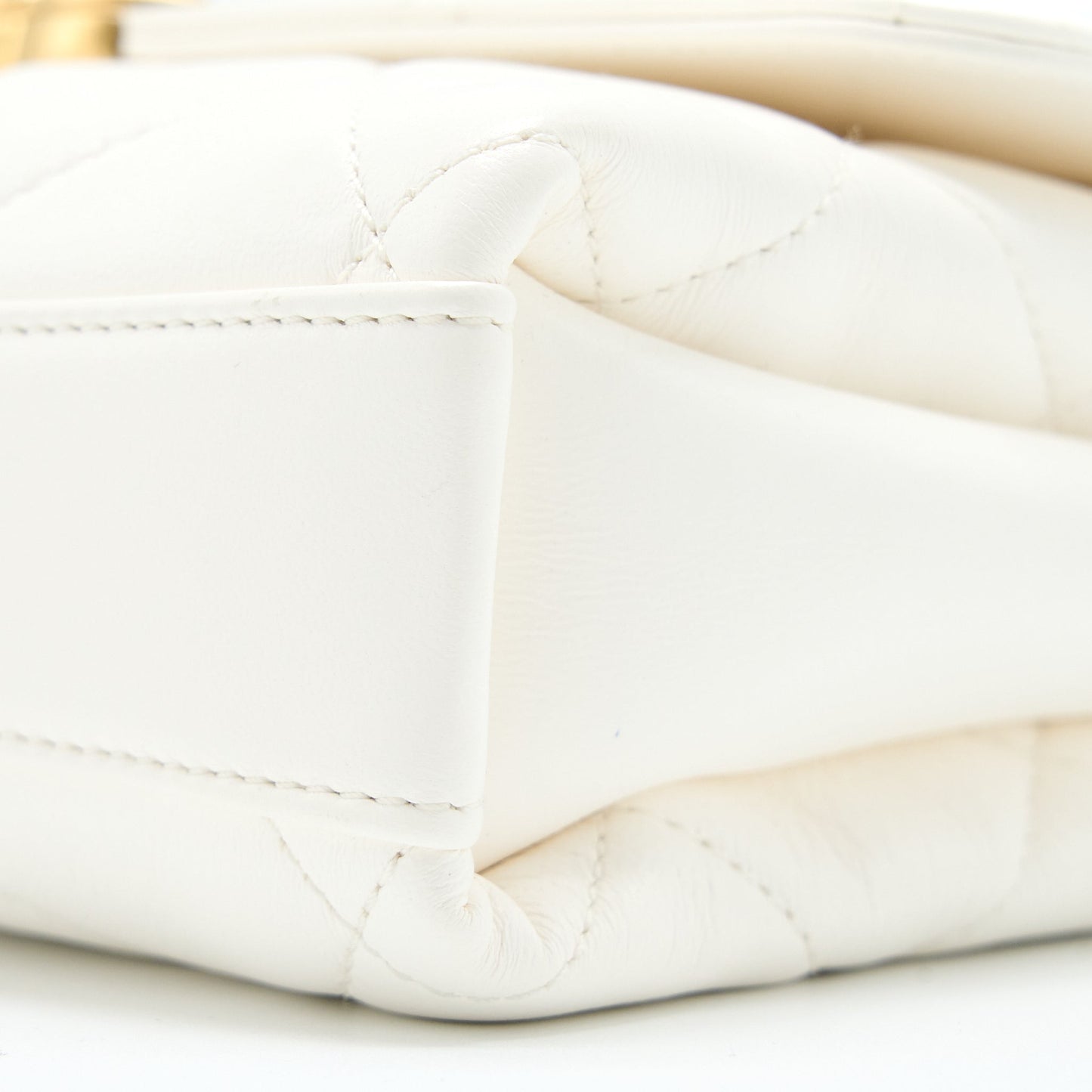 Chanel Quilted Flap Bag with Letter Chain Lambskin White GHW (Microchip)