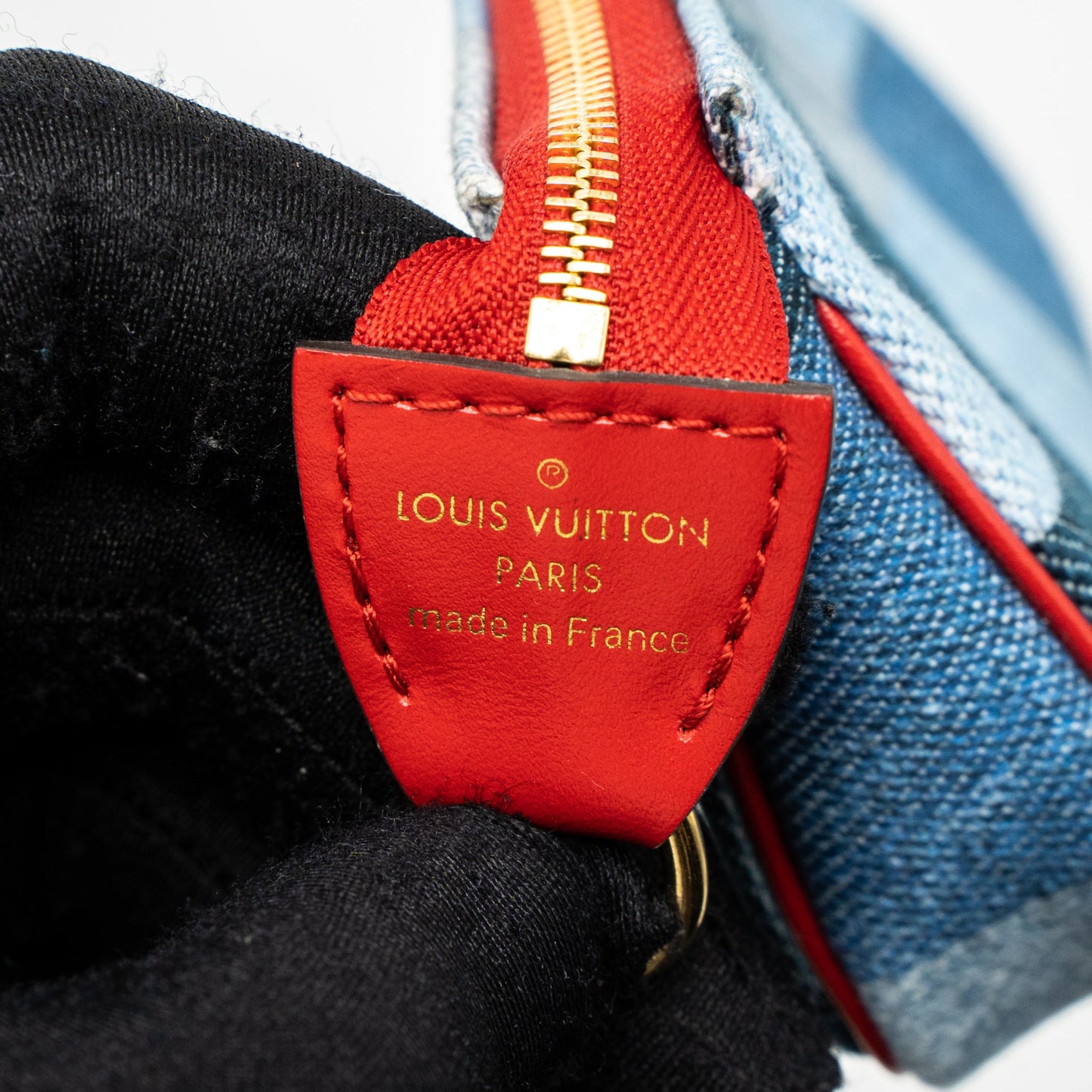 Louis Vuitton Limited Edition Rouge Micro Pochette Monogram Jacquard Denim Blue GHW