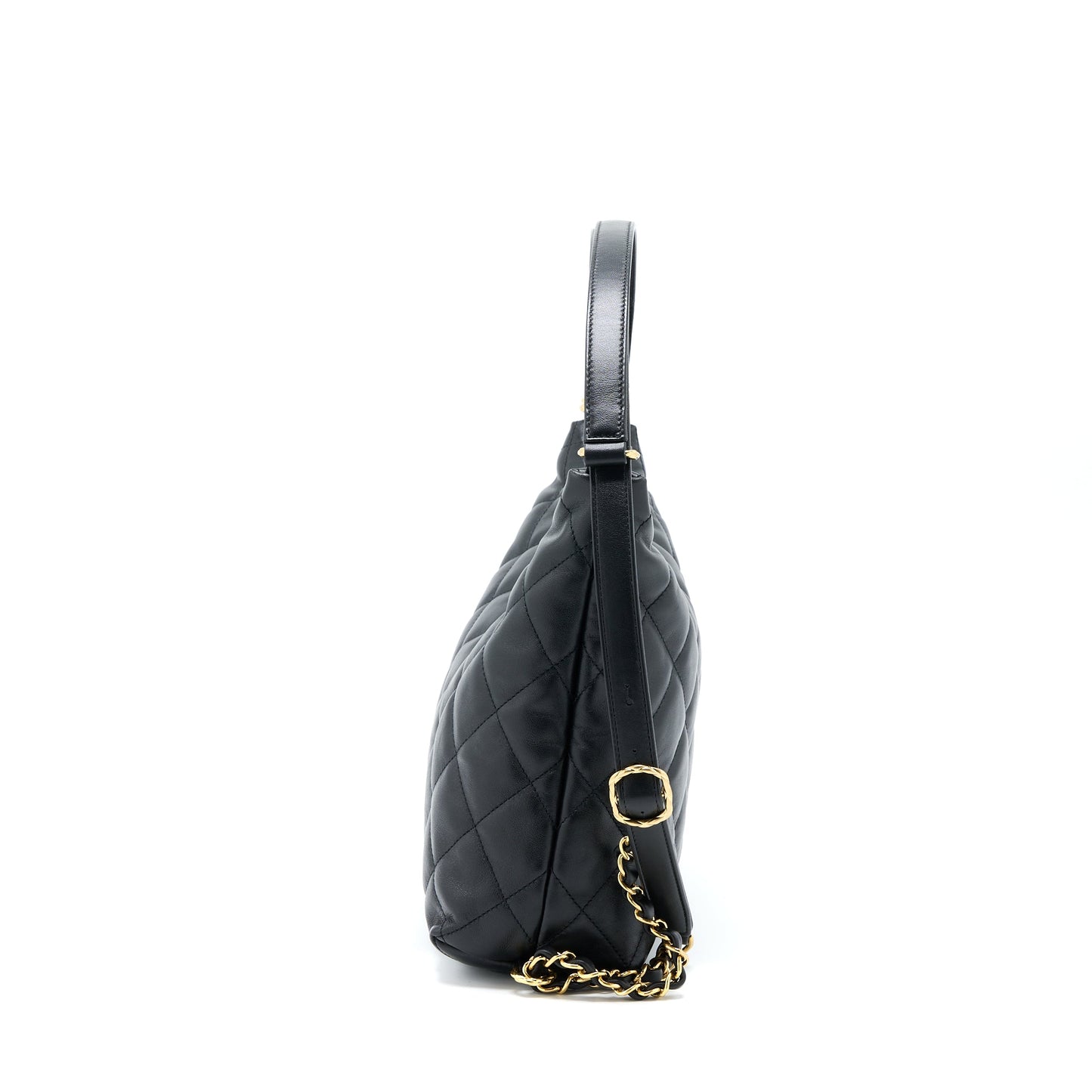 Chanel 22B Hobo Bag Lambskin Black GHW(Microchip)