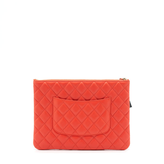 Chanel Habana O Case Pouch Lambskin Red GHW