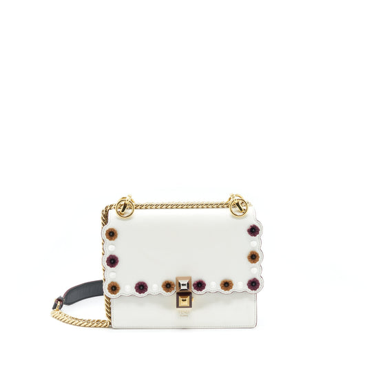 Fendi Kan I Bag White/Multicolour Gold And Silver Hardware