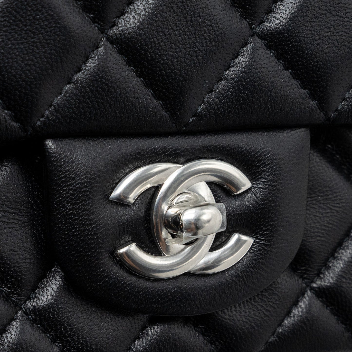 Chanel mini rectangular flap bag lambskin black SHW (Microchip)
