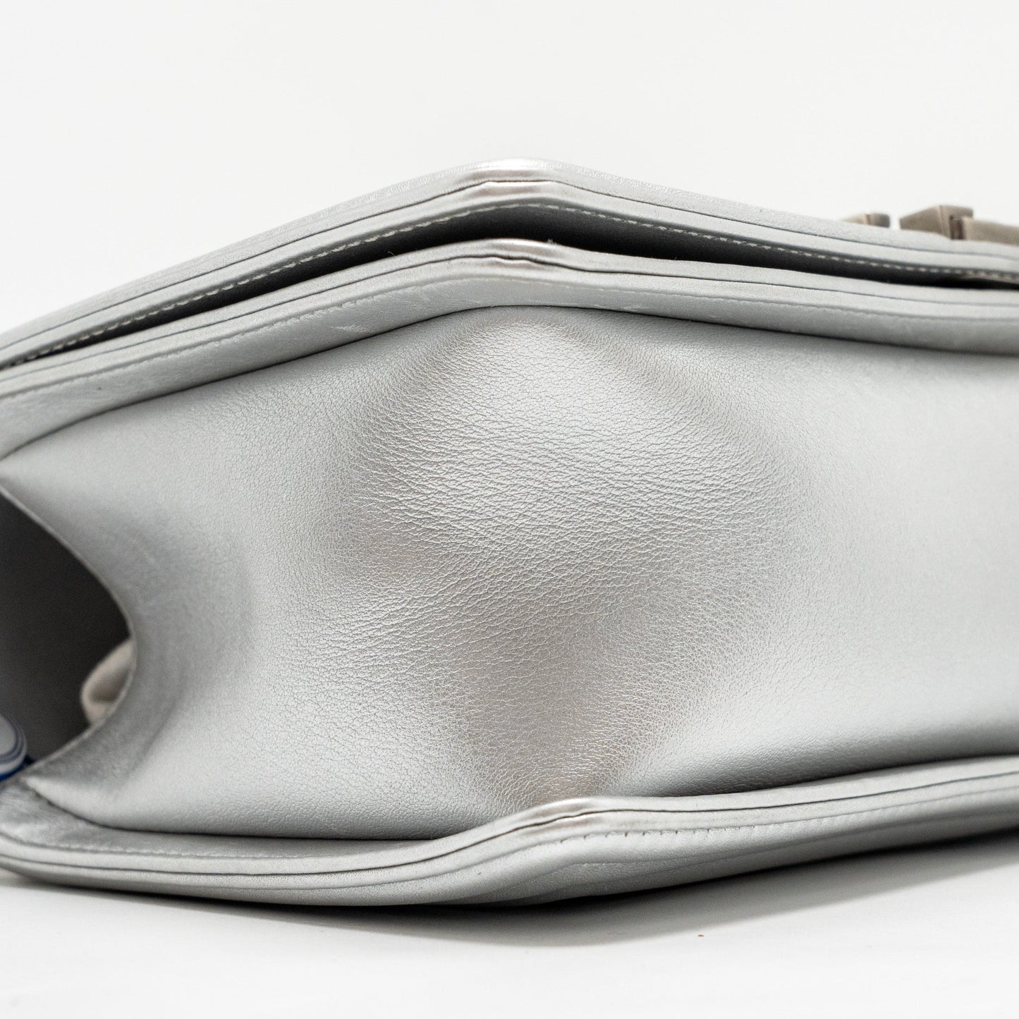 Chanel Medium Boy Bag Lambskin Silver SHW