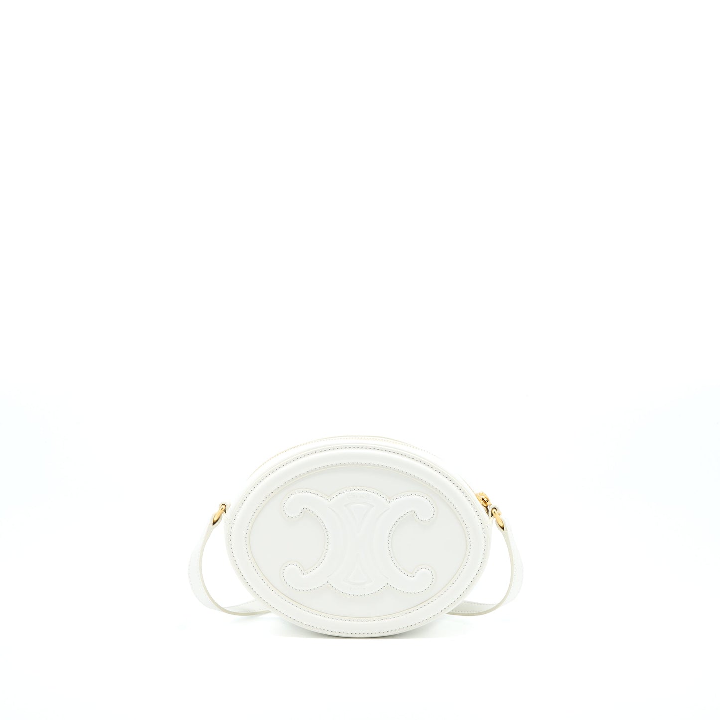 Celine Oval Bag Cuir Triumphed Calfskin White GHW