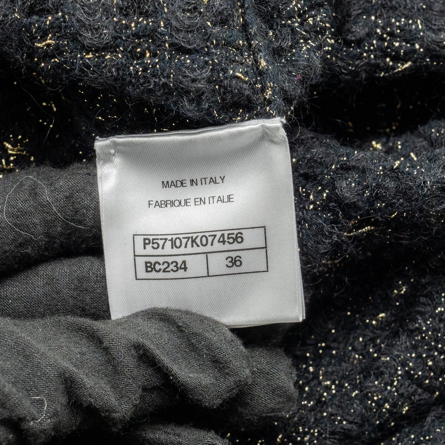 Chanel size 36 tweed dress black / gold