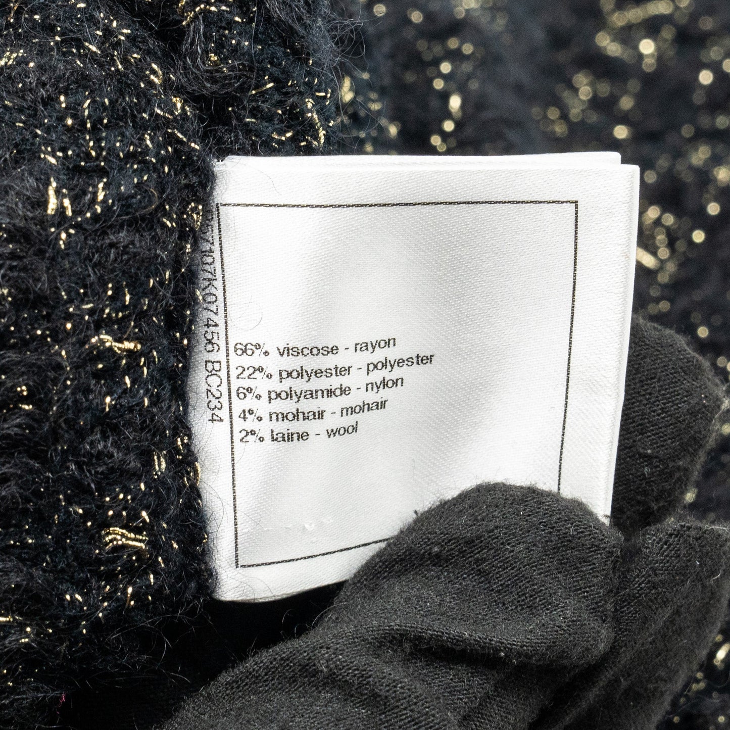 Chanel size 36 tweed dress black / gold