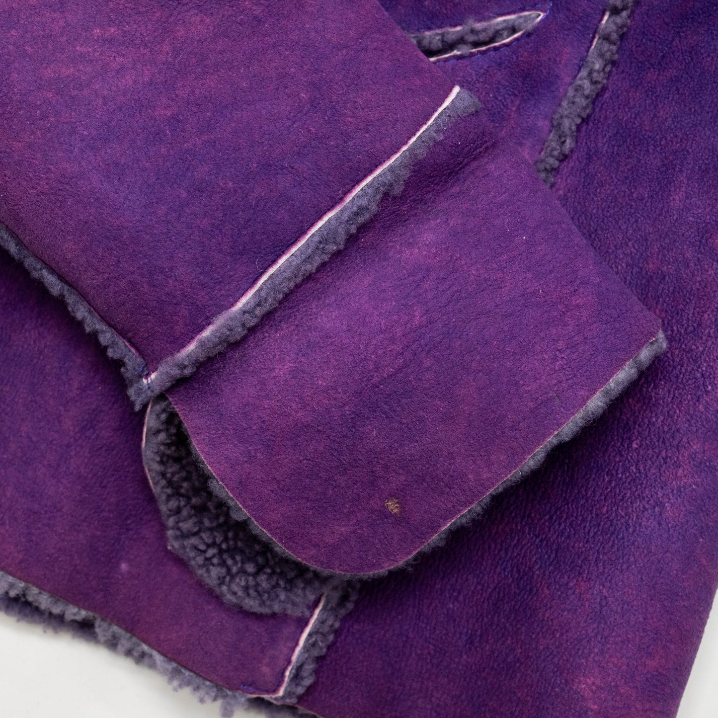 Chanel Size 36 Vintage Shearling Coat Lambswool Purple