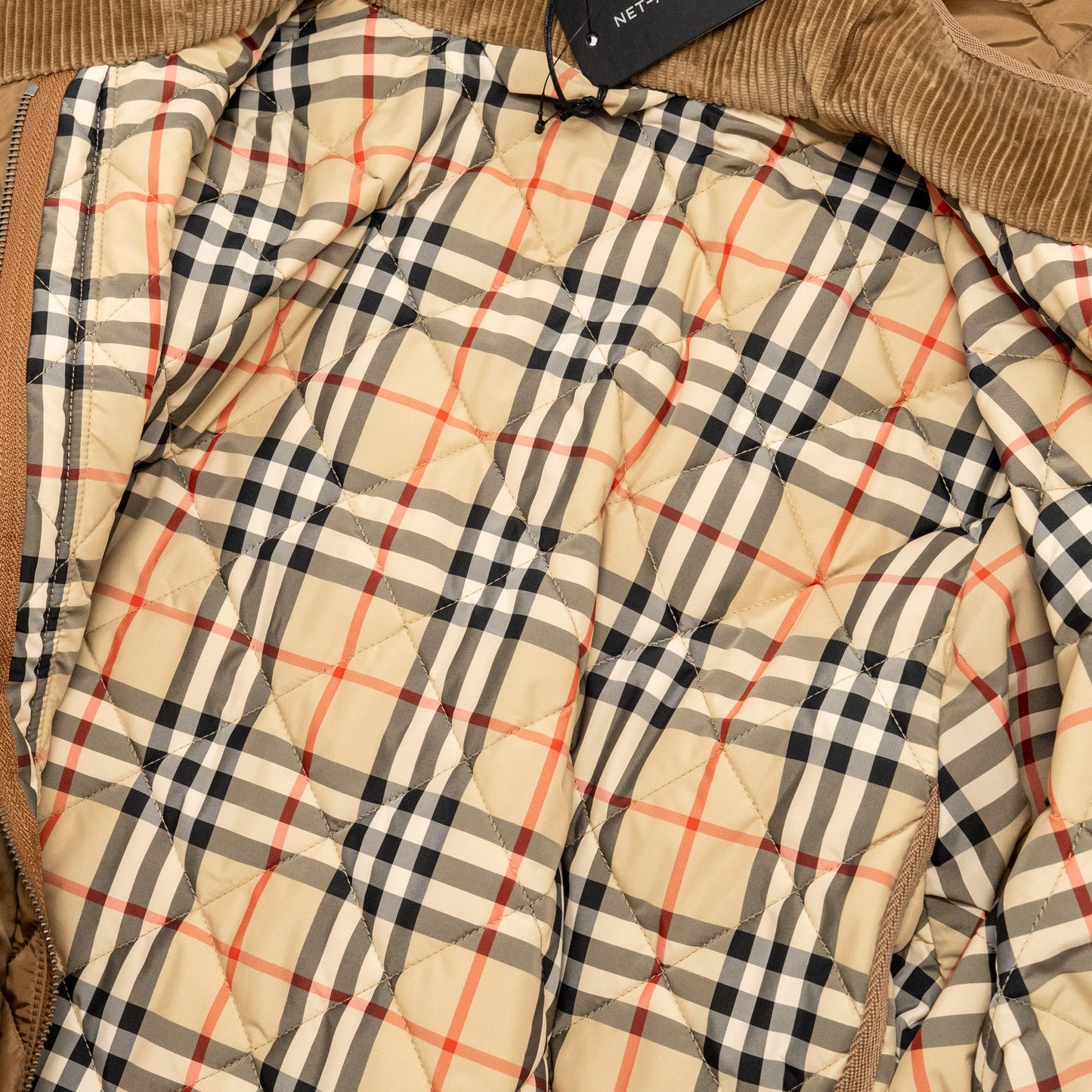 Burberry Size M Quilted Hooded Shell Jacket Polyamide Caramel