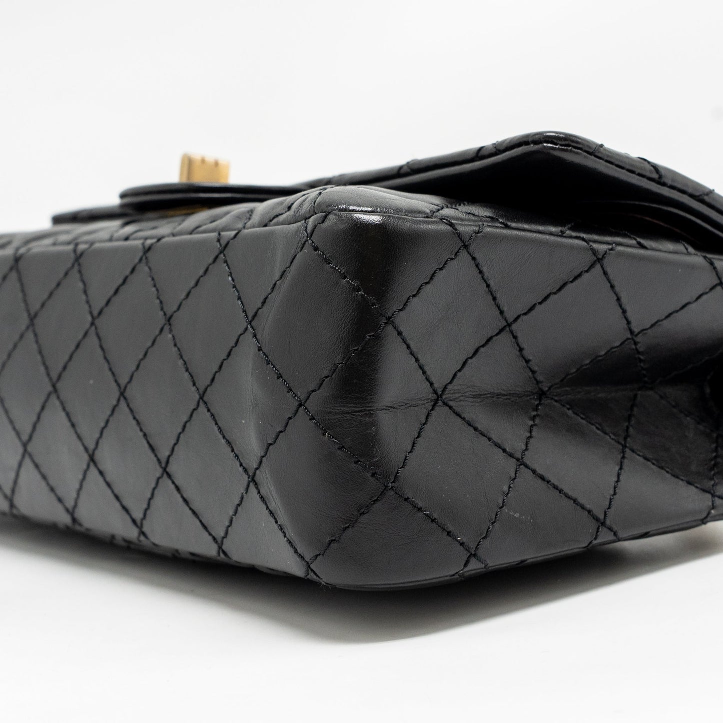CHANEL Small 2.55 Reissue Flap Bag Aged Calfskin Black GHW