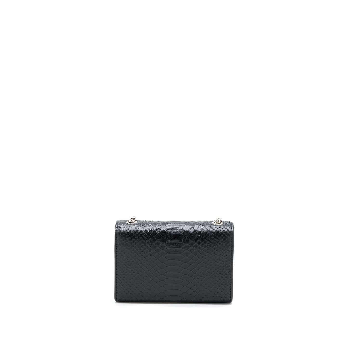 Saint Laurent Small Kate Python Embossed Calfskin Black SHW