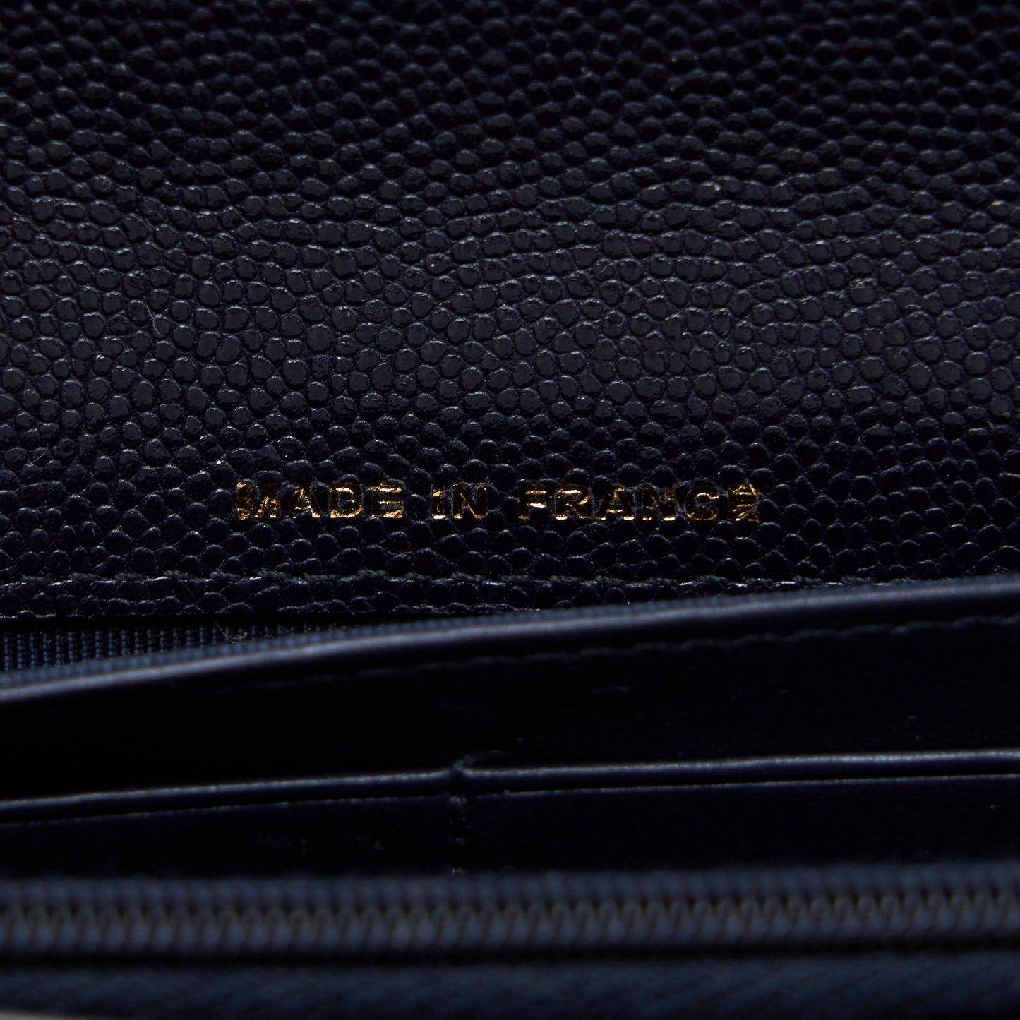 Chanel Classic Flap Long Wallet Caviar Dark Blue LGHW