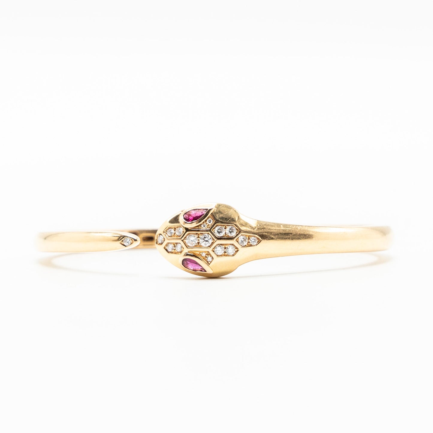 Bvlgari size M Serpenti Seduttori bracelet rose gold, diamonds / rubellite