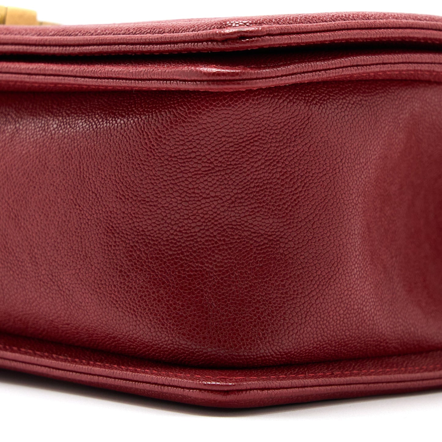 Chanel Medium Boy Bag Grained Calfskin Red Brushed GHW