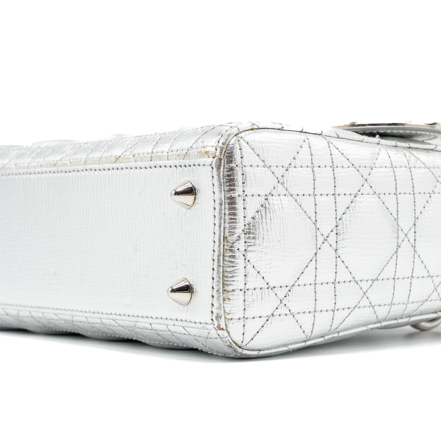 Dior small my ABC lady dior cannage calfskin metallic silver SHW