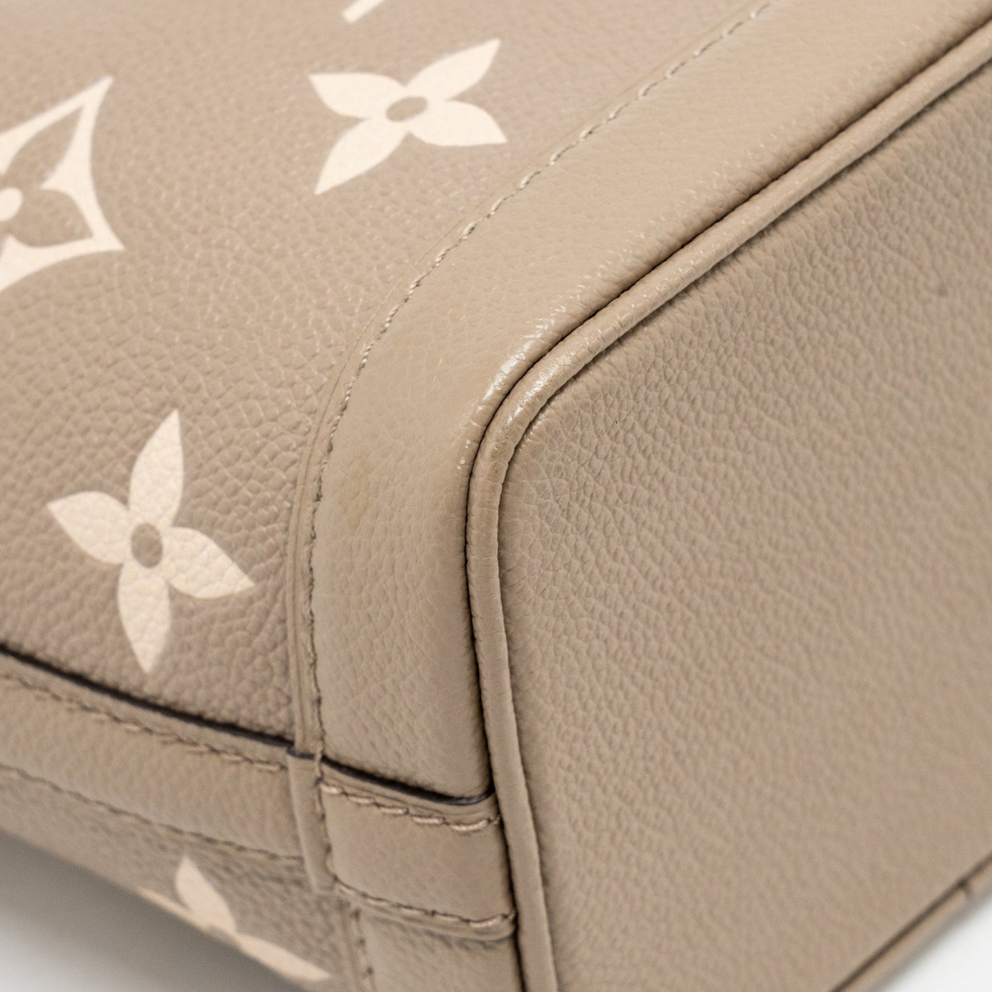 Louis Vuitton Nano Noe monogram empreinte calfskin leather grey GHW