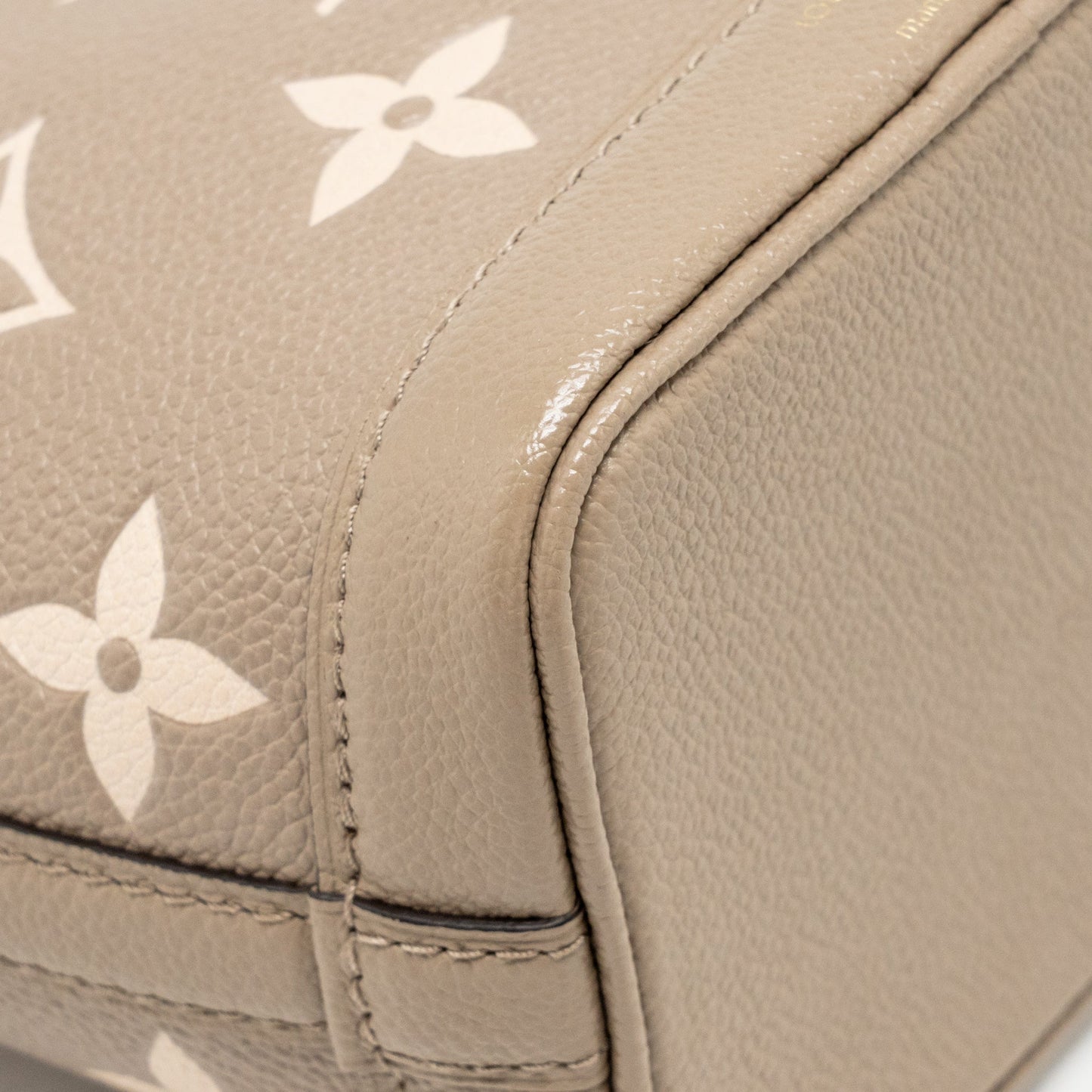 Louis Vuitton Nano Noe monogram empreinte calfskin leather grey GHW