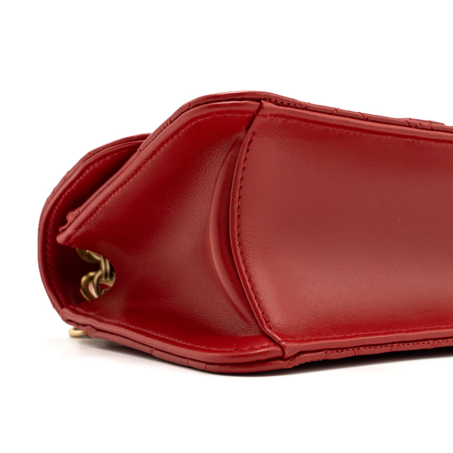 Salvatore Ferragamo glancing shoulder bag calfskin red GHW