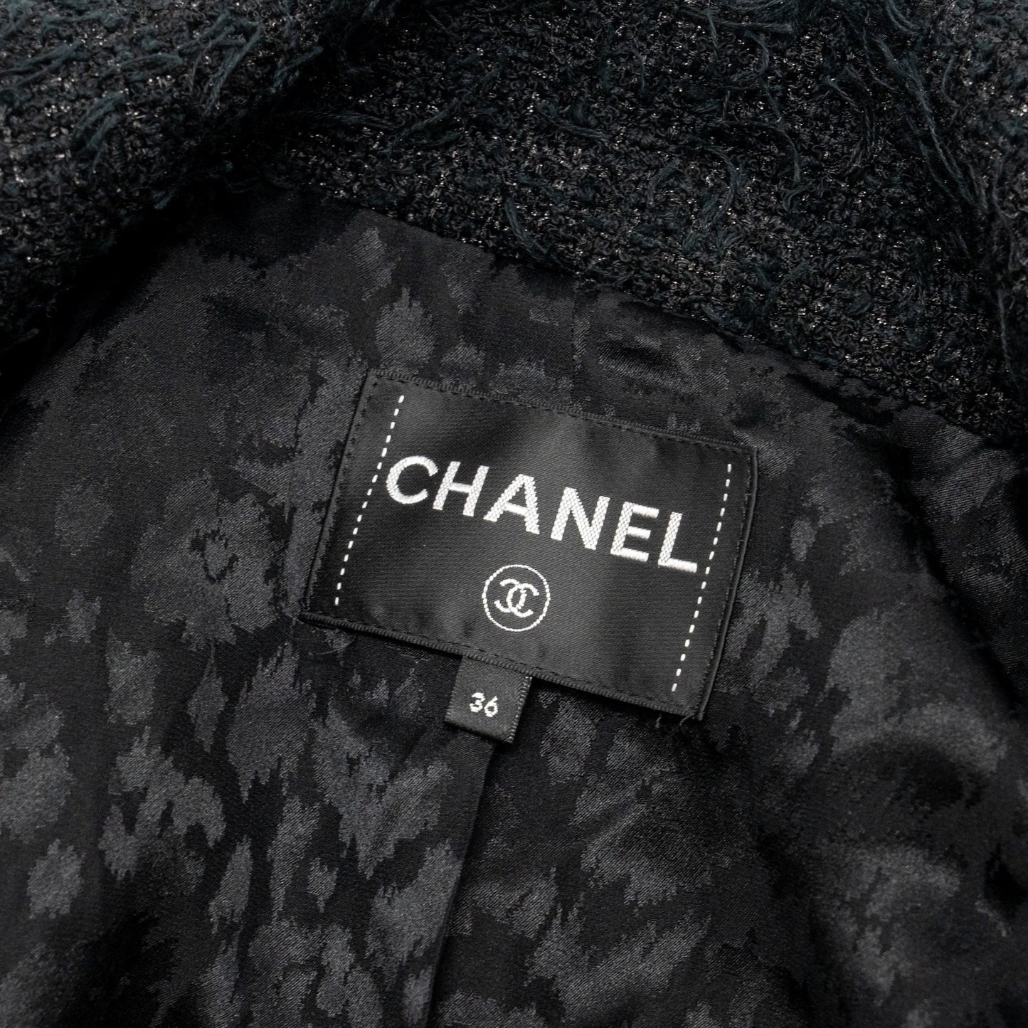 Chanel Size 36  31 Rue Cambon Double Breasted Coat Cotton/Polyester Black