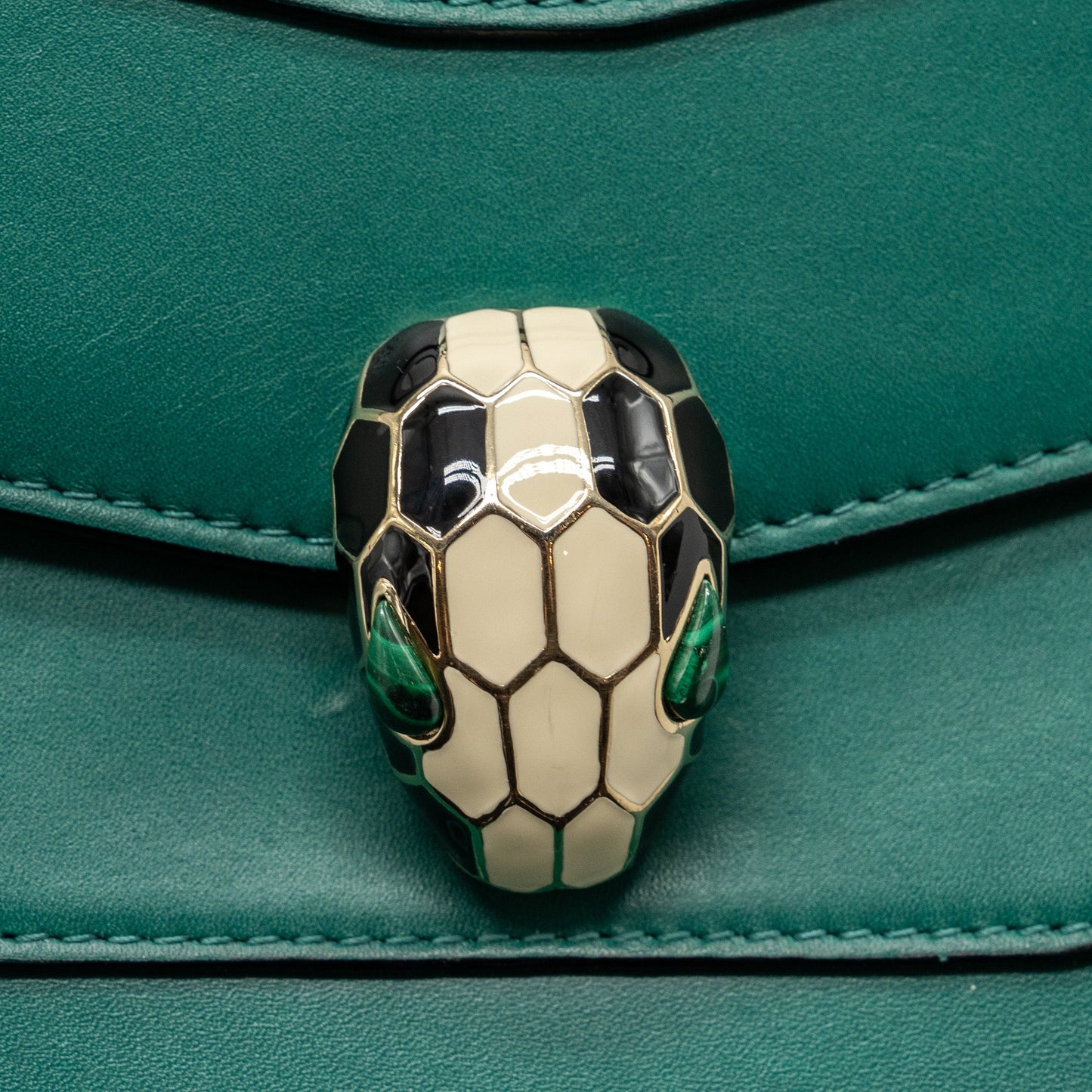 Bvlgari Serpenti Forever Chain Bag Calfskin Green LGHW