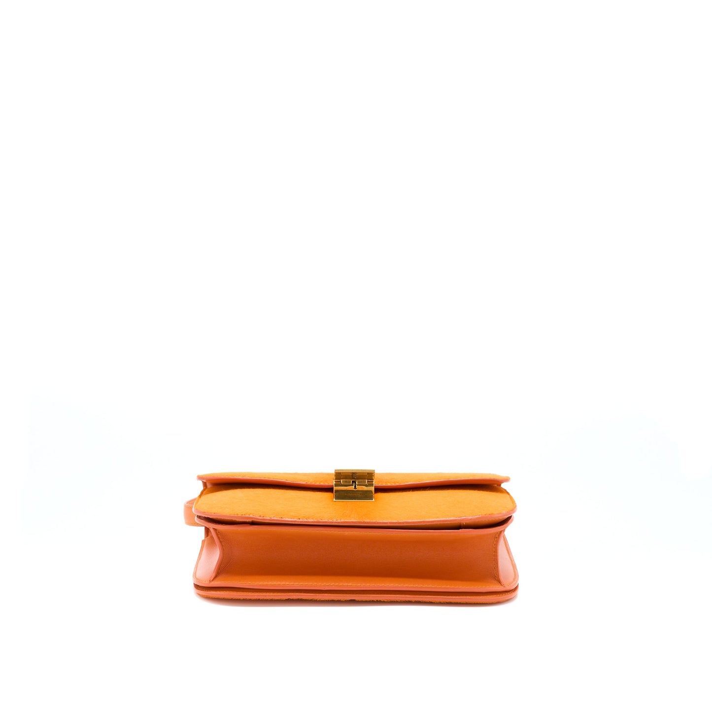 Celine Classic Medium Box Horsehair Orange GHW