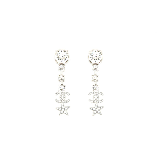 Chanel CC Logo Star Drop Earrings
