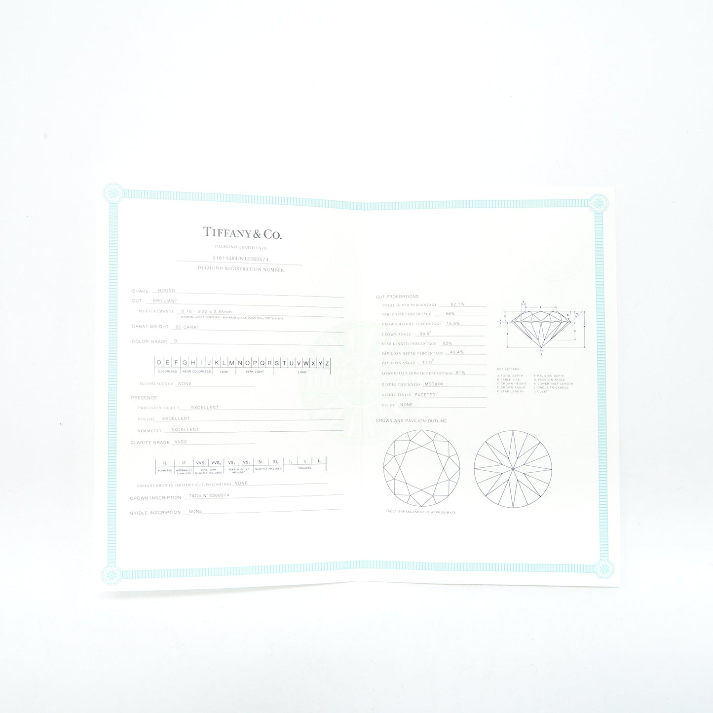 Tiffany Diamond Ring 0.95ct D color VVS2