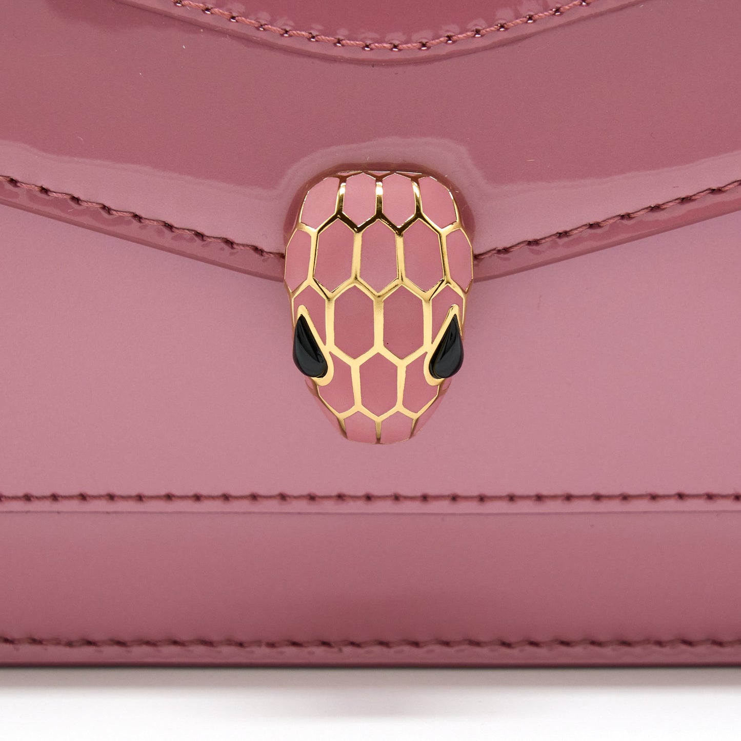 Bvlgari Serpenti Forever Chain Wallet Patent Dark Pink