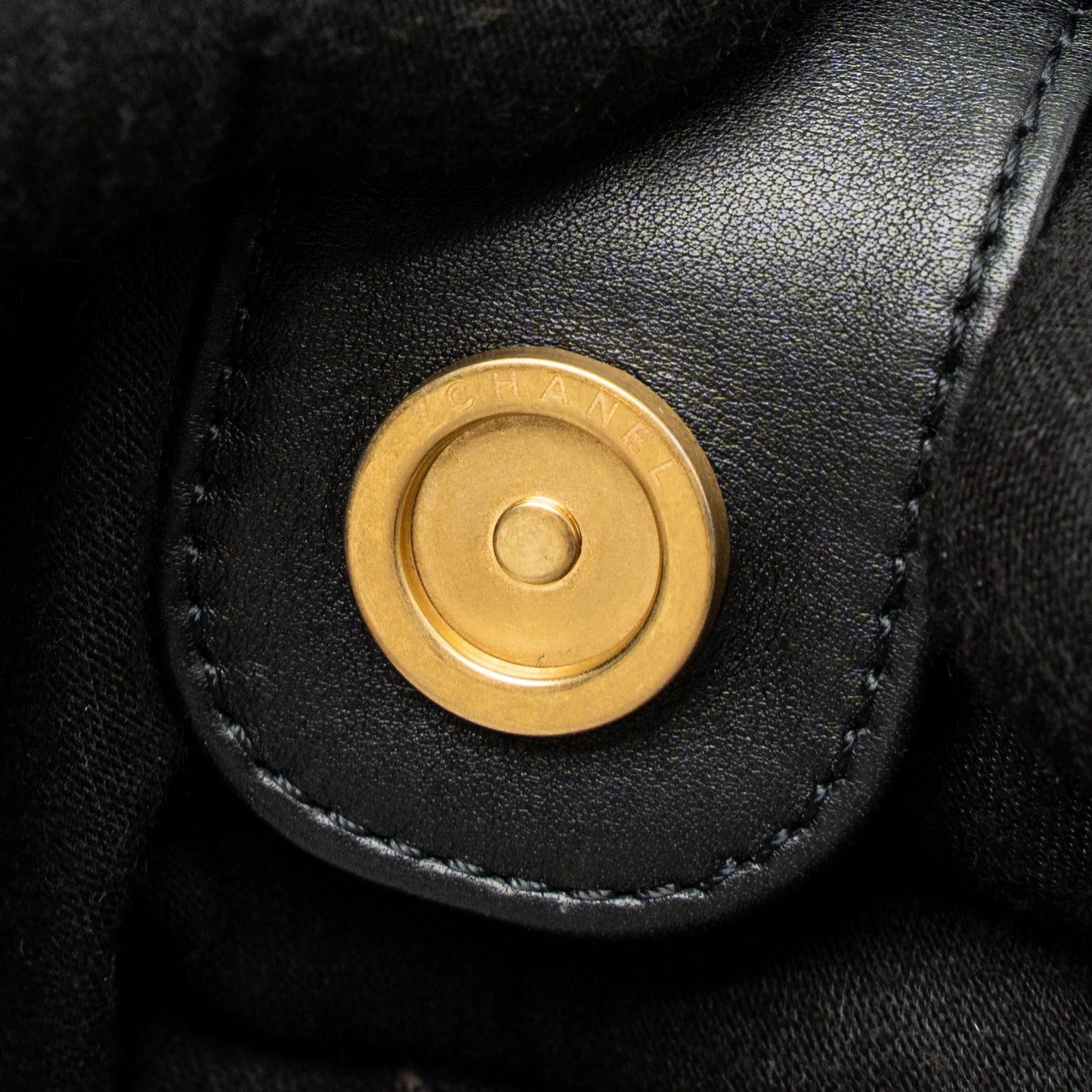 Chanel Giant CC Logo Mini Tote Bag Lambskin Black GHW