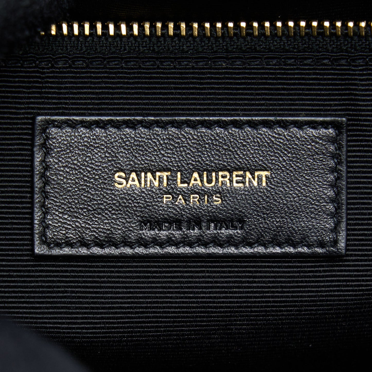 Saint Laurent/YSL Chevron Tote Bag Black GHW