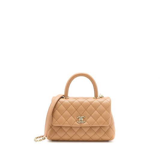 Chanel Small Coco Handle Caviar Brown GHW