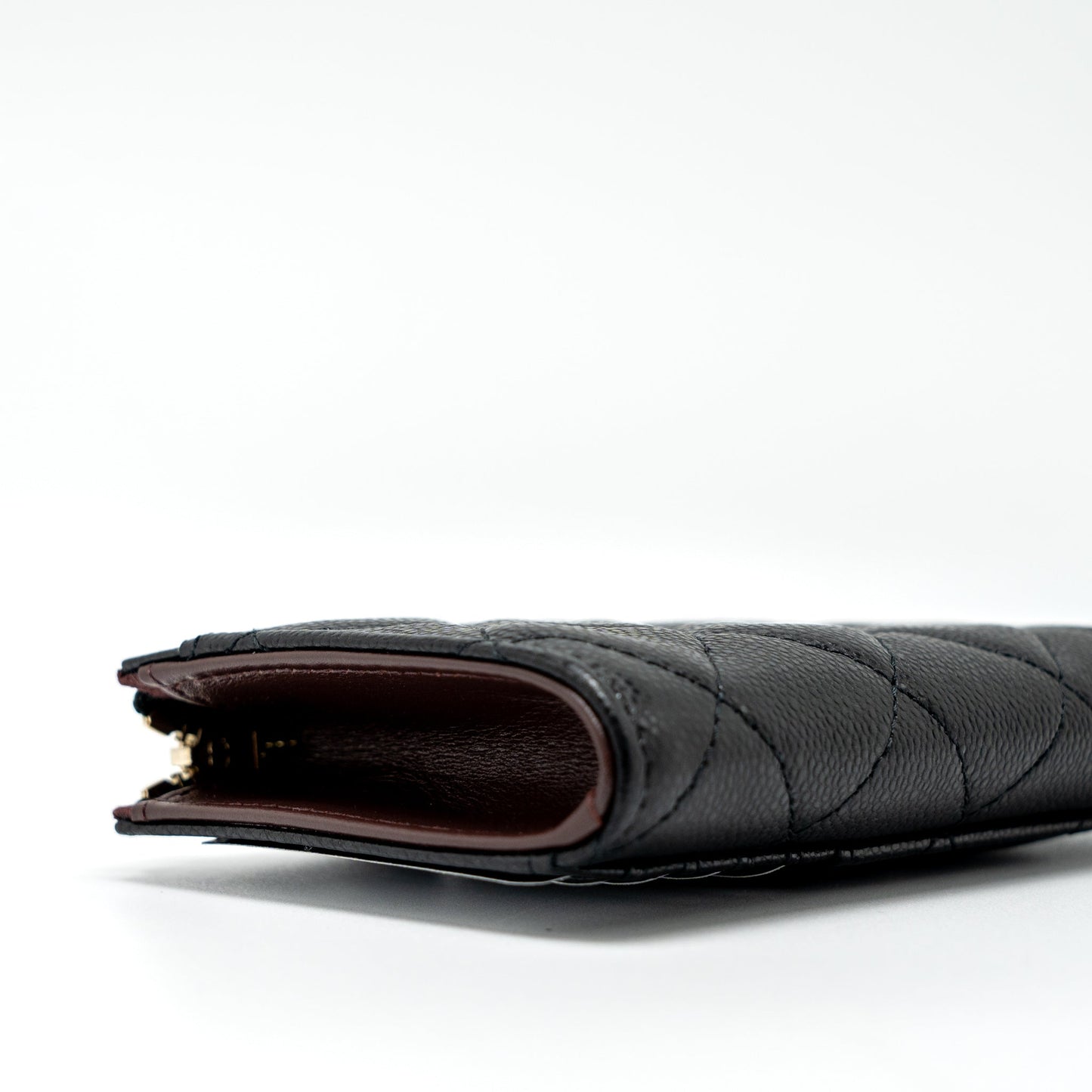 Chanel L Zip Wallet Caviar Black LGHW (Microchip)